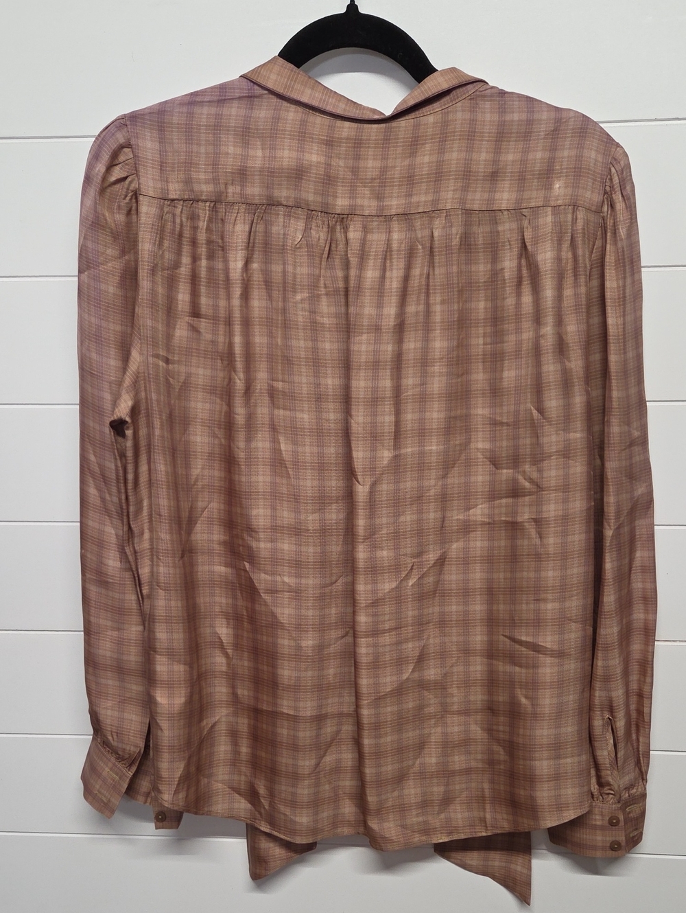 Paris Atelier & Other Stories Blouse Brown Plaid Uk Size 12 Womens Size 8 Us - Picture 5 of 6